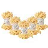 Puffy El Örgü Ipliği 5'Li Paket - 509 Limon - 100 Gr. 9 Mt. Parmak Örgü Ipi- Battaniye Ve Bebek Örgülerine Uygun
