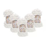 Puffy El Örgü Ipliği 5'Li Paket - 55 Beyaz - 100 Gr. 9 Mt. Parmak Örgü Ipi- Battaniye Ve Bebek Örgülerine Uygun