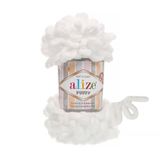 Puffy El Örgü Ipliği 5'li Paket - 55 Beyaz - 100 Gr. 9 Mt. Parmak Örgü Ipi
