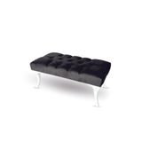 Puffy Home Icon Puff Kapitoneli Kapı Önü Siyah Ayakucu Mutfak Salon Masa Makyaj Koltuğu Siyah Puff Bench
