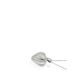 Puffy Kalp Lazer İşleme Kapaklı Gümüş Kolye 3.2X2.5 Cm [Oyskk060]