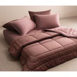 PUFFY Merin Veloura Kadife Uyku Seti, Çift Kişilik - - 195x215 cm - Gül Kurusu