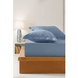 Puffy Naturalis Ranforce Tek Kişilik Lastikli Çarşaf - Indigo 100 x 200