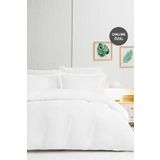 Puffy Naturalis Tek Kişilik Ranforce Yıkamalı Nevresim Takımı - Beyaz 160 x 220