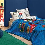 Puffy Superman Power Tek Kişilik Wellsoft Battaniye - Mavi - 150 x 220 cm
