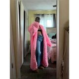Puffy Uzun Hırka Peluş Uzun Hırka - Pembe