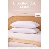 Puffy Yastık 2 Li Set Yumuşak, Dolgun, Silikon Elyaf Dolgulu 50 X 70 Cm. Beyaz