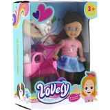 Pufi Toys Lovely Mini Bebek Pembe Sepetli Evcil Hayvanlı Oyun Seti - Renkli