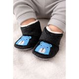 pufien Bebek & Çocuk Kaydırmaz Tabanlı Ev Botu / Panduf / Kışlık Peluş Bot / Ayıcık Desen