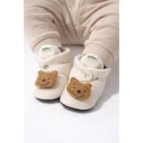 pufien Bebek Pandufu, Peluş Oyuncaklı Bebek Ev Ayakkabısı, Kaydırmaz Tabanlı, 100% Pamuk Astarlı