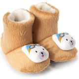 Pufien Çocuk Ev Botu, Ayıcık Peluş Bot, Polar Ayı Desenli Rahat ve Kaymaz Tabanlı, Bebek ve Çocuk - Bej