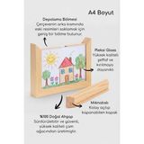 Pufien Çocuk Resim Çerçevesi, Resim Saklama Bölmeli, Mıknatıslı Kapaklı, A4 Boyutuna Uygun