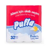 Pufla Çift Katlı 32 Rulo Tuvalet Kağıdı