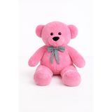 Pufu Toys 100 Cm Peluş Büyük Kurdelalı Ayı-Fuşya