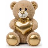 Pufu Toys 35 cm Parlak Kalpli Ayıcık Peluş Oyuncak - Kahverengi