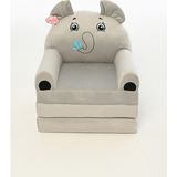 Pufu Toys Gri Peluş Çocuk Koltuğu 120 cm Yıkanabilir, Katlanabilir, Hafif ve Pratik
