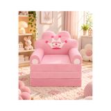 Pufu Toys Prenses Katlanabilir Peluş Çocuk Koltuğu ve Yatak 120 cm – Portatif Yıkanabilir Çocuk Koltuğu (Pembe)