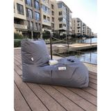 Pufumo Daybed Armut Koltuk Gri Polyester 75 cm Sırt Yüksekliği 30 cm Oturum Yüksekliği