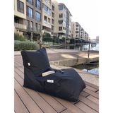 Pufumo Daybed Armut Koltuk Polyester Malzeme ile 75 cm Sırt Yüksekliği ve 60 cm Genişlik - Siyah