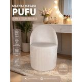 Pufunny Puf, Makyaj Masası Sandalyesi, Elips Puf, Sırtlı Puf