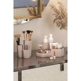Pufwin Home 2'li Rose Gold Renkli Makyaj Kozmetik ve Takı Düzenleme Kutusu Fırçalıklı Organizer Seti