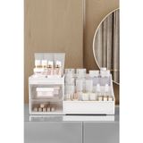 Pufwin Home Elegance Kozmetik Organizer (XLARGE-35CM) Çekmeceli Masaüstü Makyaj Takı Parfüm Düzenleyici -Şeffaf Kapaklı