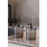 Pufwin Home İkili XL Büyük Boy 700ml Tezgah Üstü Sıvı Sabunluk Seti Deterjanlık Şampuanlık Füme
