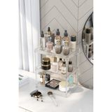 Pufwin Home Plastik Çift Katlı Makyaj Kozmetik Fırçalık Banyo Mutfak Ofis ve Ev Düzenleyici Çok Amaçlı Organizer