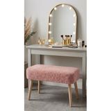 PufyHome Dublin Etna Nil Peluş Çok Amaçlı Dekoratif Pufkoltuk 30X60 GÜLKURUSU PUF