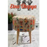 PufyHome Etna Ütopya Çok Amaçlı Gürgen Ayaklı Dekoratif Puf Bench Sandalye