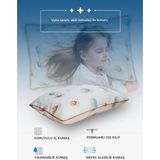 Pufymax %100 Organik Pamuk Müslin Kumaşlı Çocuk Yastığı ,boyun Destek Yastığı,1.kalite Boncuk Silikon - 40 x 60 cm - 02A-Beyaz