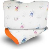 Pufymax 2 Adet Visco Ortopedik Çocuk Yastığı,boyun Destekli Delikli Hava Kanallı Visco Yastık (Balon) - 35 x 55 cm - Beyaz - Kırmızı