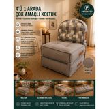 Pufymax Comfy Plus Oval Yeni Nesil Bohem Tekli Koltuk,yataklı Katlanır Berjer,yer Yatağı, Modüler Yapı 75X75|90 cm Gri - Açık Gri
