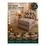 PUFYMAX Comfy PLUS OVAL Yeni Nesil Bohem Tekli Koltuk,yataklı Katlanır Berjer,yer Yatağı, Modüler Yapı 75x75|90 cm GRİ