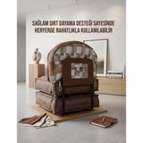 Pufymax Comfy Plus Oval Yeni Nesil Bohem Tekli Koltuk,yataklı Katlanır Berjer,yer Yatağı, Modüler Yapı 75X75|90 cm - Kahve