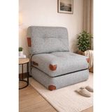 Pufymax Comfy Yeni Nesil Bohem Tekli Koltuk,yataklı Katlanır Berjer,Yer yatağı,modüler yapı 75x75 |85cm - Gri - Kahve