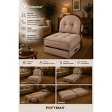 Pufymax Comfy Zen Oval Yeni Nesil Bohem Tekli Koltuk,yataklı Katlanır Berjer,yer Yatağı, Modüler Yapı 75X75|90 cm - Açık Kahverengi