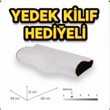 Pufymax Visco Ortopedik Boyun Destek Yastığı,boyun fıtığı-düzleşmesi yastığı YEDEK KILIF HEDİYELİ - 35 x 60 cm - 02A-Beyaz
