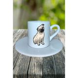 Pug Doberman Köpek Baskılı Türk Kahvesi Fincanı Tabaklı Kişiye Özel Model 10