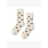 Pug Köpek Desenli Krem Unisex Soket Çorap