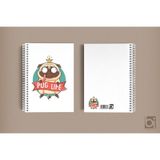 Pug Life Kral Köpek A5 Çizgisiz Spiralli Defter Bigelio