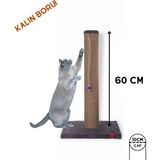 Pugalo 60CM Kalın Borulu Antrasit Kedi Tırmalama Tahtası Catnipli Minder Yüzey ile Kullanım Alanı