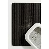 Pugalo CleanPaw Premium Kedi Tuvalet Önü Paspası, Çift Katmanlı Kedi Kumu Toplayıcı, Geniş Delikli, Kolay Temizlenir (Siyah, 50 x 50)