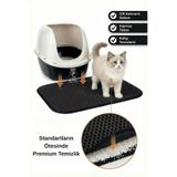 PUGALO CleanPaw Premium Kedi Tuvalet Önü Paspası | Kedi Kumu Toplayıcı | Çift Katmanlı | Geniş Delikli 50 x 75cm
