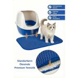 PUGALO CleanPaw Premium Kedi Tuvalet Önü Paspası | Kedi Kumu Toplayıcı | Çift Katmanlı | Geniş Delikli 50x50