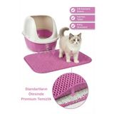 PUGALO CleanPaw Premium Kedi Tuvalet Önü Paspası | Kedi Kumu Toplayıcı | Çift Katmanlı | Geniş Delikli