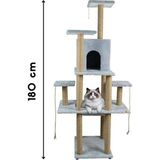 Pugalo Kedi Tırmalama Evi Pugalo Catnipli Ortası Yataklı Kedi Tırmalama Kulesi ve Oyun Platformu - Gri