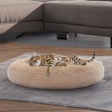 Pugalo Peluş Kedi ve Köpek Yatağı Krem Renkte, Ekonomik Kedi Yatağı - 50 x 50 cm