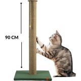 Pugalo Tırmalama 90 cm Catnipli Büyük Kedi Tırmalama Tahtası Minder Yüzey Yeşil