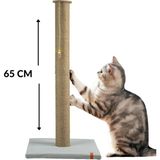 Pugalo Tırmalama Pugalo 65 cm Büyük Kedi Tırmalam Tahtası Catnipli Uzun Tırmalama Tahtası Minder Yüzey Gri